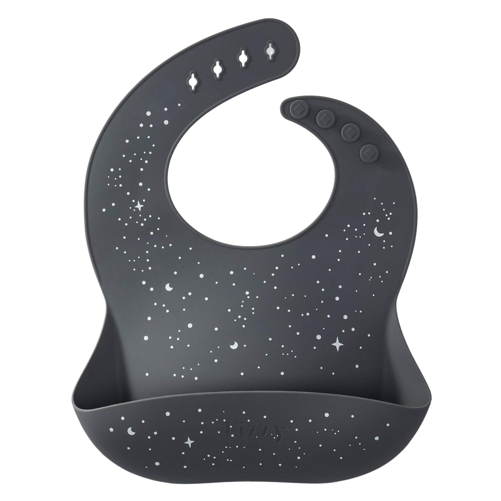 Baby Silicone Bib in Magical Dark Grey